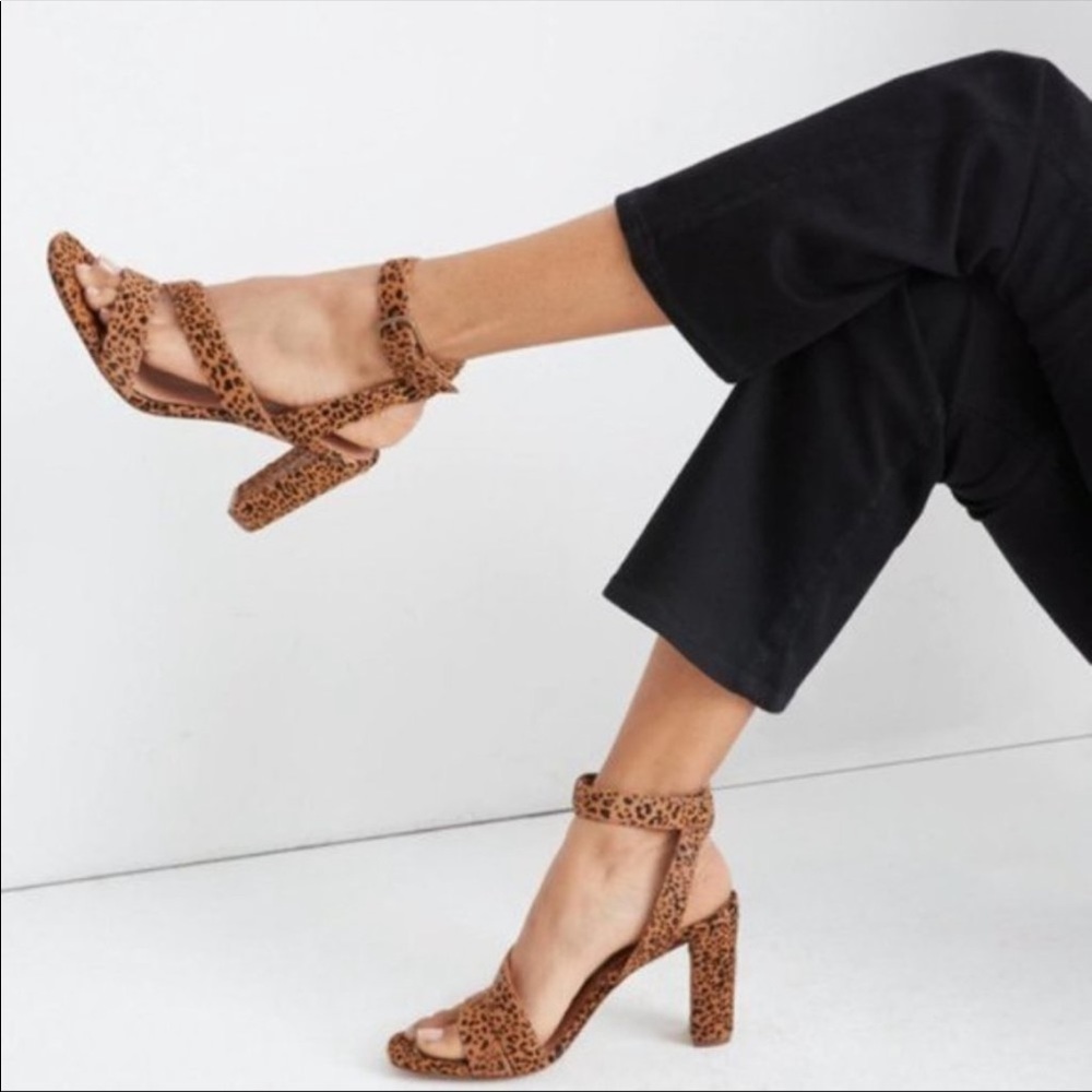 Madewell The Liv Sandal in Mini Leopard Calf Hair